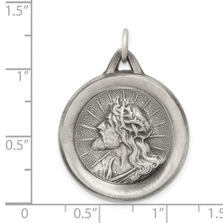 Sterling Silver Jesus Medal Pendant