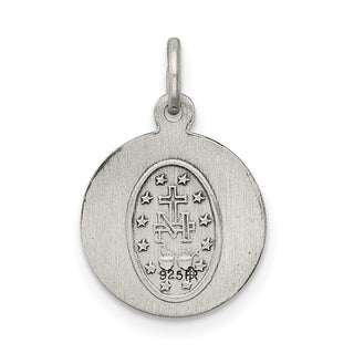 Sterling Silver Antiqued Miraculous Medal Pendant QC5500