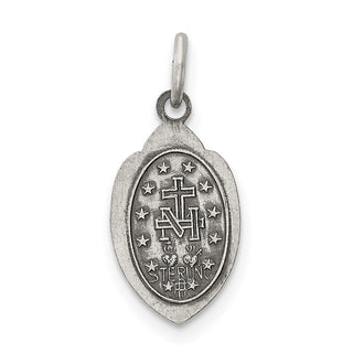 Sterling Silver Antiqued Miraculous Medal Pendant QC5502