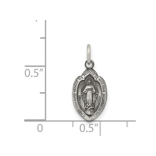 Sterling Silver Antiqued Miraculous Medal Pendant QC5502
