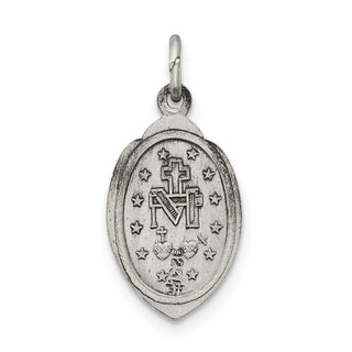 Sterling Silver Antiqued Miraculous Medal Pendant QC5503