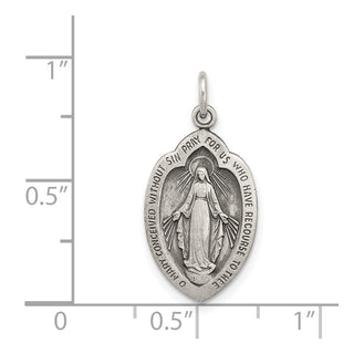 Sterling Silver Antiqued Miraculous Medal Pendant QC5504