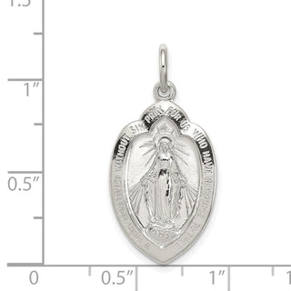 Sterling Silver Miraculous Medal Pendant QC5506