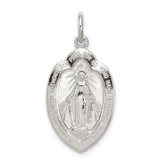 Sterling Silver Miraculous Medal Pendant QC5506