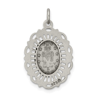 Sterling Silver Antiqued Miraculous Medal Pendant QC5509