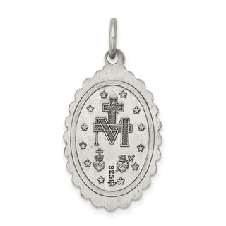 Sterling Silver Antiqued Miraculous Medal Pendant QC5511