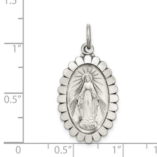Sterling Silver Antiqued Miraculous Medal Pendant QC5511