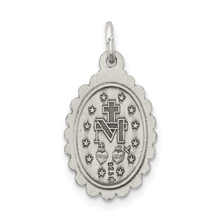 Sterling Silver Antiqued Miraculous Medal Pendant QC5512
