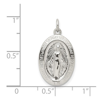 Sterling Silver Miraculous Medal Pendant QC5514