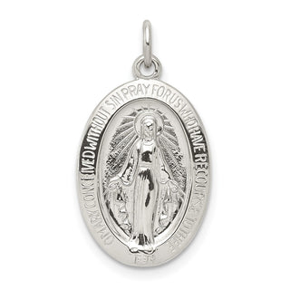 Sterling Silver Miraculous Medal Pendant QC5514