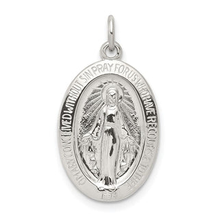 Sterling Silver Miraculous Medal Pendant QC5514
