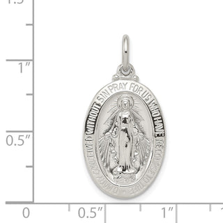 Sterling Silver Miraculous Medal Pendant QC5515