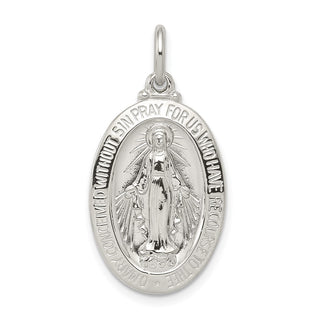 Sterling Silver Miraculous Medal Pendant QC5515