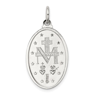 Sterling Silver Miraculous Medal Pendant QC5516