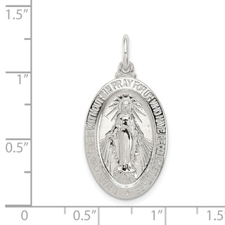 Sterling Silver Miraculous Medal Pendant QC5516