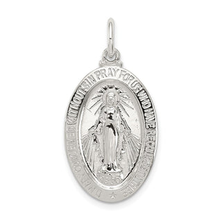 Sterling Silver Miraculous Medal Pendant QC5516