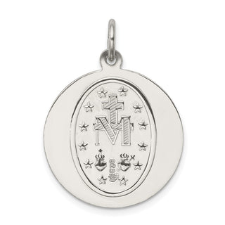 Sterling Silver Miraculous Medal Pendant QC5517