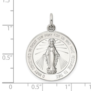 Sterling Silver Miraculous Medal Pendant QC5517