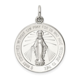 Sterling Silver Miraculous Medal Pendant QC5517