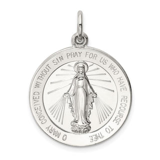 Sterling Silver Miraculous Medal Pendant QC5517