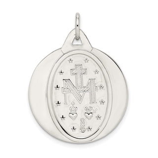 Sterling Silver Miraculous Medal Pendant QC5518