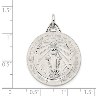 Sterling Silver Miraculous Medal Pendant QC5518