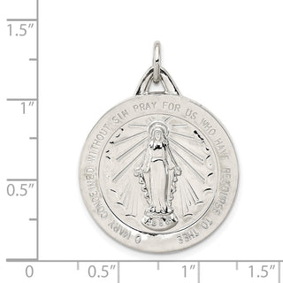 Sterling Silver Miraculous Medal Pendant QC5518