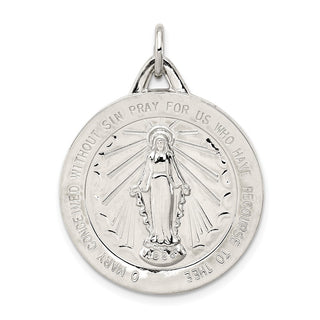 Sterling Silver Miraculous Medal Pendant QC5518