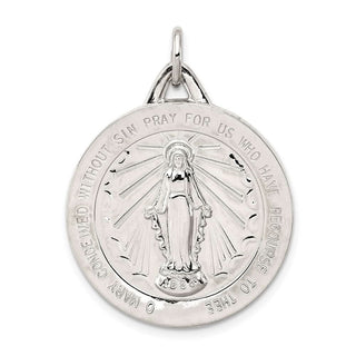 Sterling Silver Miraculous Medal Pendant QC5518