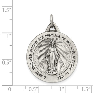 Sterling Silver Antiqued Miraculous Medal Pendant QC5519