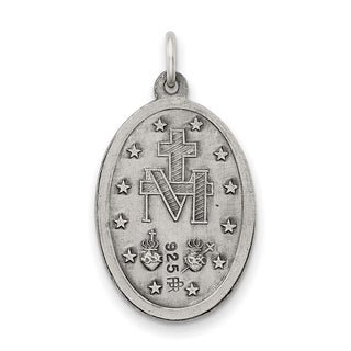 Sterling Silver Antiqued Miraculous Medal Pendant QC5521
