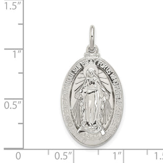 Sterling Silver Miraculous Medal Pendant QC5522