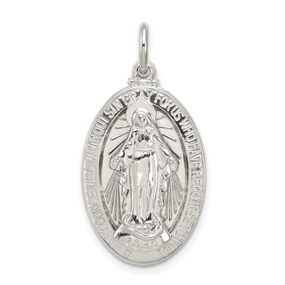 Sterling Silver Miraculous Medal Pendant QC5522