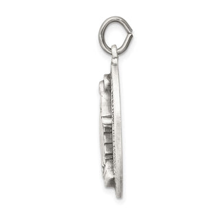 Sterling Silver Antiqued Miraculous Medal Pendant QC5523