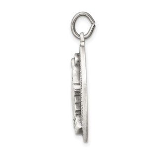 Sterling Silver Antiqued Miraculous Medal Pendant QC5523