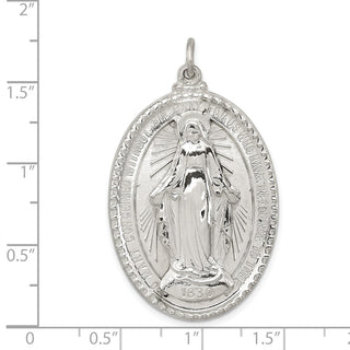 Sterling Silver Miraculous Medal Pendant QC5525
