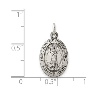 Sterling Silver Our Lady of Guadalupe Medal Pendant QC5568