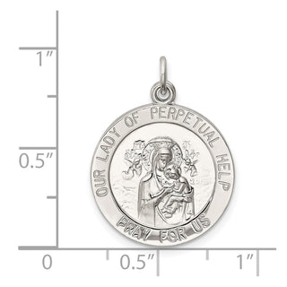 Sterling Silver Our Lady of Perpetual Help Medal Pendant QC5573