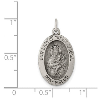 Sterling Silver Antiqued Our Lady of Mt.Carmel Medal Pendant