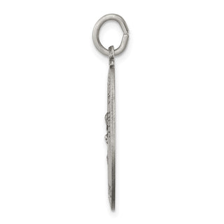 Sterling Silver Antiqued Our Lady of Perpetual Help Medal Pendant