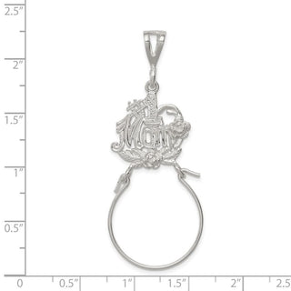 Sterling Silver #1 Mom Charm Holder Pendant