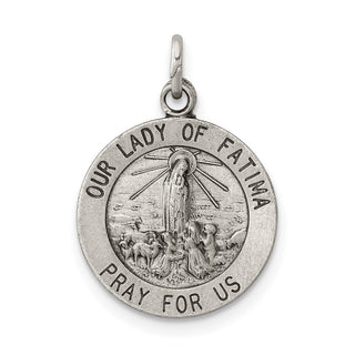 Sterling Silver Our Lady of Fatima Medal Pendant