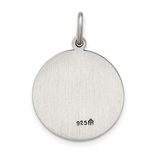 Sterling Silver Antiqued Our Lady of Lourdes Medal Pendant