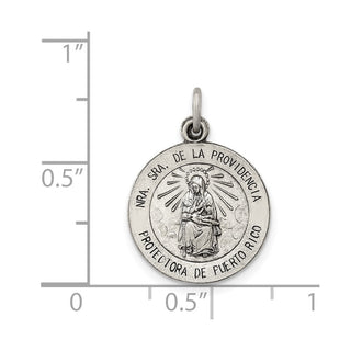 Sterling Silver Antiqued De La Providencia Medal Pendant QC5588