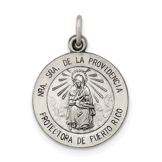 Sterling Silver Antiqued De La Providencia Medal Pendant QC5588