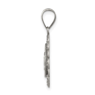 925 Sterling Silver and Cubic Zirconia Antiqued Blessed Mother Pendant