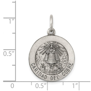 Sterling Silver Caridad del Cobre Medal Pendant
