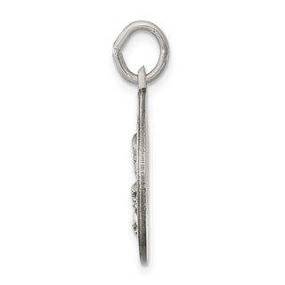 Sterling Silver Antiqued Lady Of Montserrate Medal Pendant