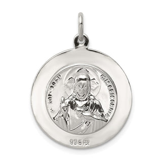Sterling Silver Queen of the Holy Scapular Medal Pendant QC5597