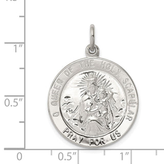 Sterling Silver Queen of the Holy Scapular Medal Pendant QC5597